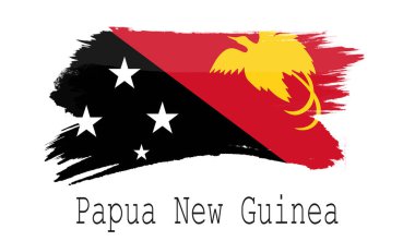Beyaz arka plan, Papua Yeni Gine bayrağı 3d renderin