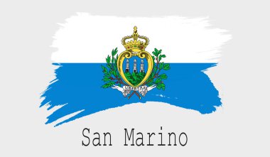 San Marino bayrağı beyaz arka planda, 3d renderin
