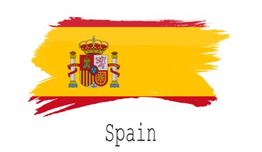 İspanya bayrak beyaz arka planda, 3d renderin