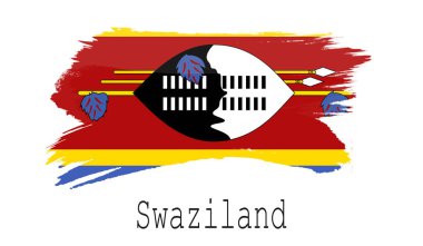 Svaziland bayrak beyaz arka planda, 3d renderin