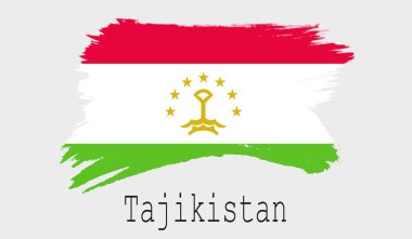 Tacikistan bayrağı beyaz arka planda, 3d render