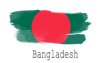 Beyaz arka plan, 3B oluşturma Bangladeş bayrağı
