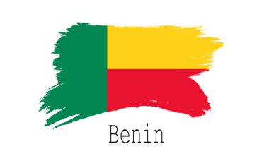 Beyaz arka plan, Benin bayrağı 3d renderin