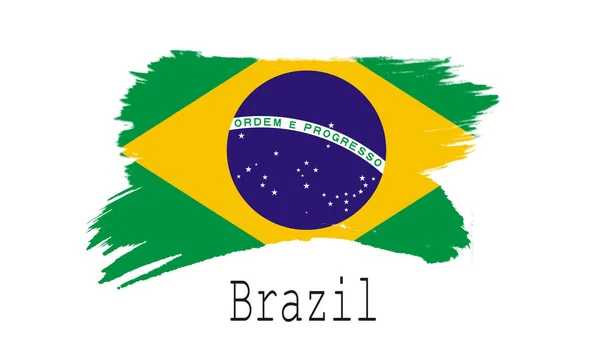 白い背景に レンダリングにブラジルの国旗 — ストック写真