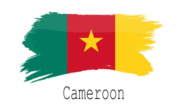 Kamerun Flagge Auf Weißem Hintergrund Rendering — Stockfoto