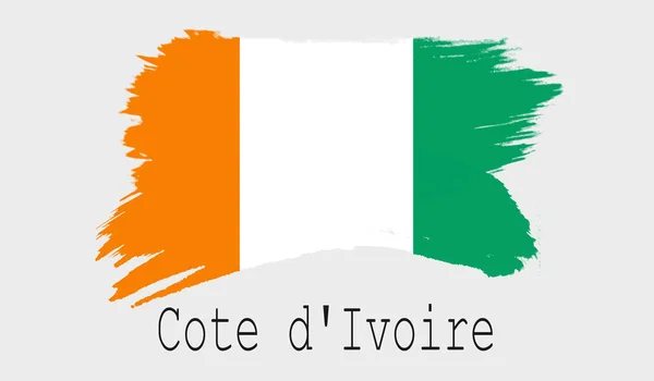 Cote Ivoire Flagga Vit Bakgrund Rendering — Stockfoto