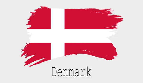 Bandeira Dinamarca Fundo Branco Renderização — Fotografia de Stock