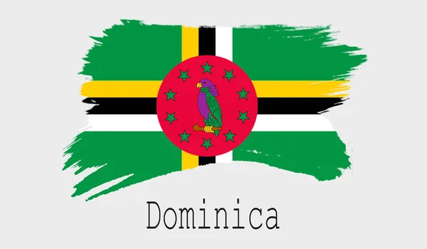 Dominica Flagge Auf Weißem Hintergrund Renderin — Stockfoto