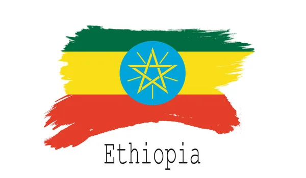 Drapeau Ethiopie Sur Fond Blanc Rendu — Photo