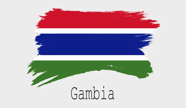 Gambia Flagga Vit Bakgrund Rendering — Stockfoto