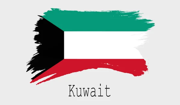Kuvajt Vlajka Bílém Pozadí Vykreslování — Stock fotografie