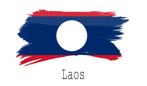 Laos Flagge Auf Weißem Hintergrund Rendering — Stockfoto