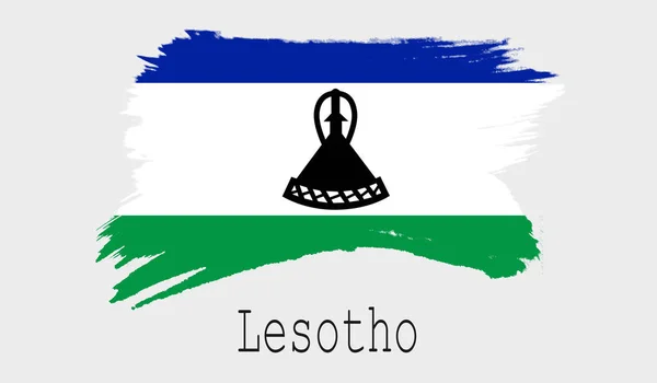 Bandera Lesotho Sobre Fondo Blanco Renderin —  Fotos de Stock