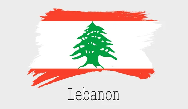 Lebanon Flag White Background Rendering — Stock Photo, Image