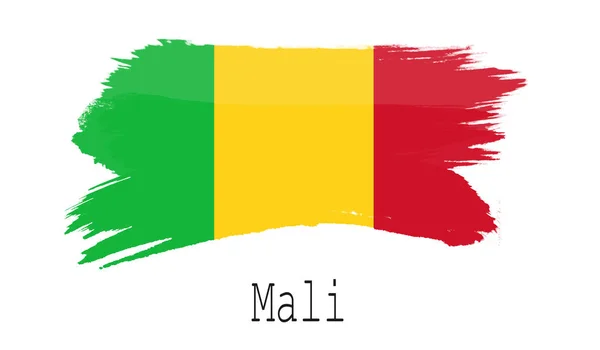 Mali Zászló Fehér Háttér Leképezés — Stock Fotó