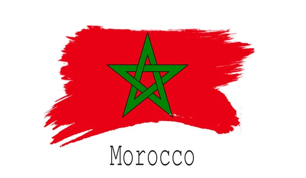 Drapeau Maroc Sur Fond Blanc Rendu — Photo