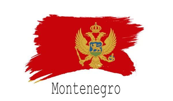 Flaga Czarnogóry Białym Tle Renderowania — Zdjęcie stockowe