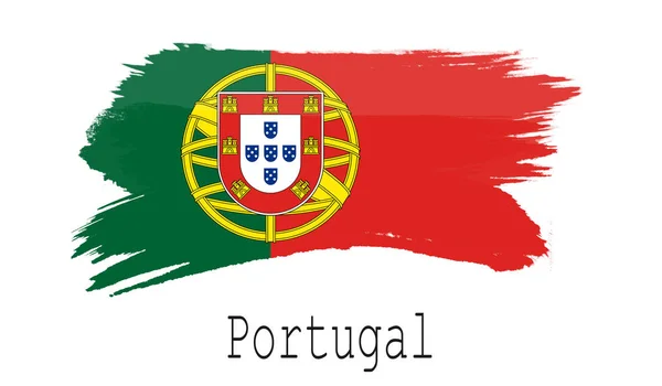 Portugal Flagga Vit Bakgrund Rendering — Stockfoto