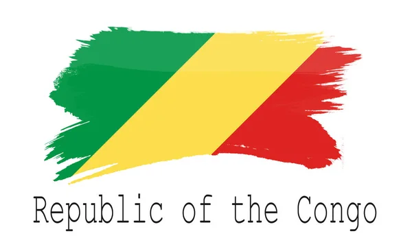 Республіка Конго Прапора Білому Тлі Renderin — стокове фото