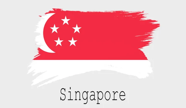 Drapeau Singapour Sur Fond Blanc Rendu — Photo