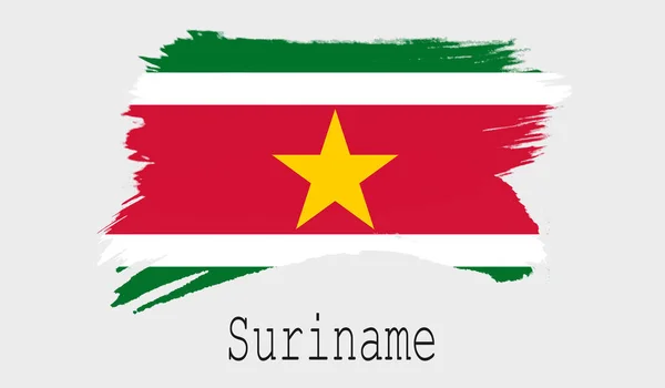 Vlag Van Suriname Witte Achtergrond Rendering — Stockfoto