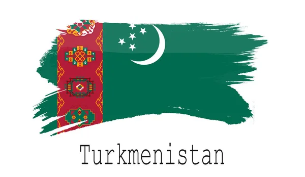 Turkmenistan Flag White Background Rendering — Stock Photo, Image