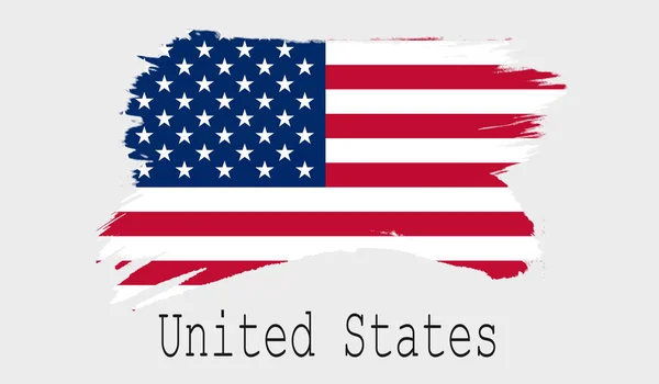 Vereinigte Staaten Flagge Auf Weißem Hintergrund Darstellung — Stockfoto