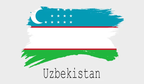 Vlag Van Oezbekistan Een Witte Achtergrond Renderin — Stockfoto