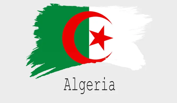 Algerien Flagge Auf Weißem Hintergrund Darstellung — Stockfoto