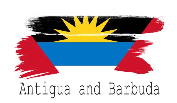 Vlag Van Antigua Barbuda Witte Achtergrond Rendering — Stockfoto