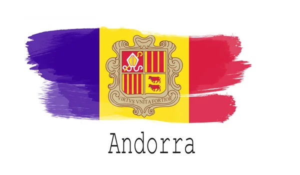 Bandera Andorra Sobre Fondo Blanco Renderin —  Fotos de Stock