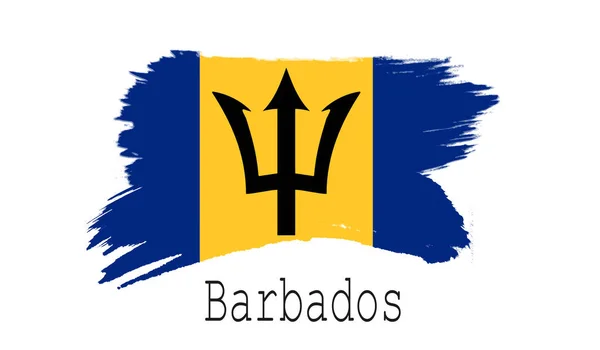 Флаг Барбадоса Белом Фоне Рендеринг — стоковое фото