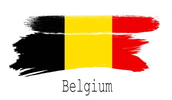 Belgien Flagga Vit Bakgrund Rendering — Stockfoto