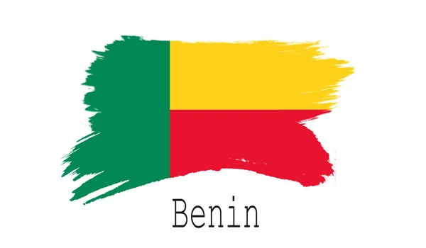 Vlajka Beninu Bílém Pozadí Renderin — Stock fotografie