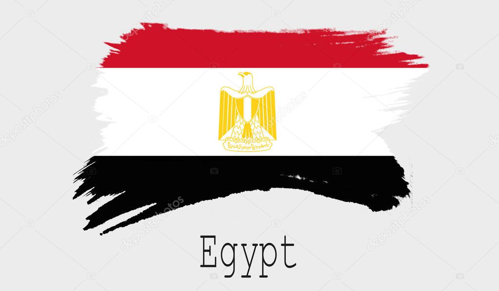 Egypt flag on white background, 3d rendering
