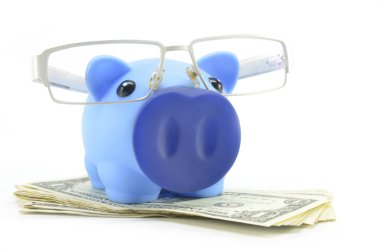 Servet bizimle doları beyaz zemin üzerine mavi