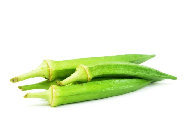 Green Okra Isolated White Background — Stock Photo, Image