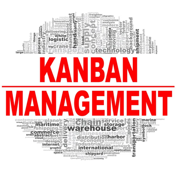 Kanban Management Word Cloud Creative Illustration Idea Word Lettering Typography — Stock Photo, Image