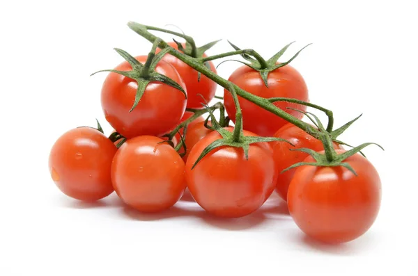 Czerwony Pomidor Wiśniowy Izolowany Białym Tle — Zdjęcie stockowe