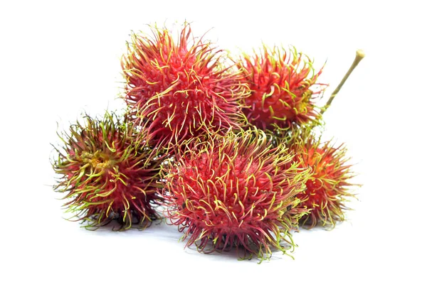 Maturo Rambutan Isolato Sfondo Bianco — Foto Stock