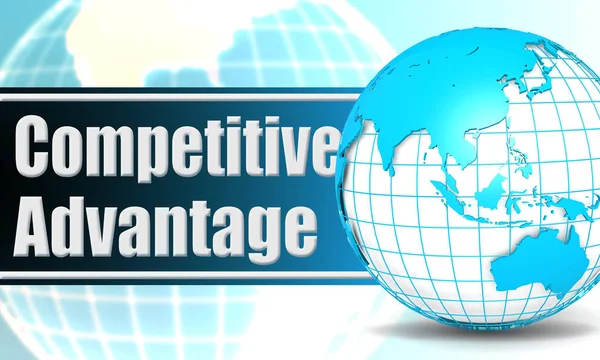 Competitive Advantage Sphere Globe Rendering — Stock Photo, Image