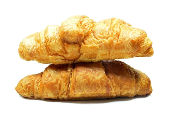 Friss Croissant Izolált Fehér Alapon — Stock Fotó