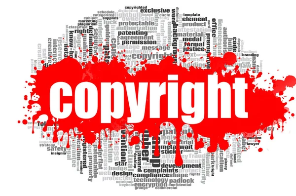 Copyright Word Cloud Concept White Background Rendering — Stock Photo, Image