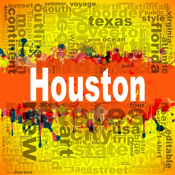 Houston Wort Cloud Design Kreative Illustration Von Ideenwörterbuchstaben Typografie Darstellung — Stockfoto