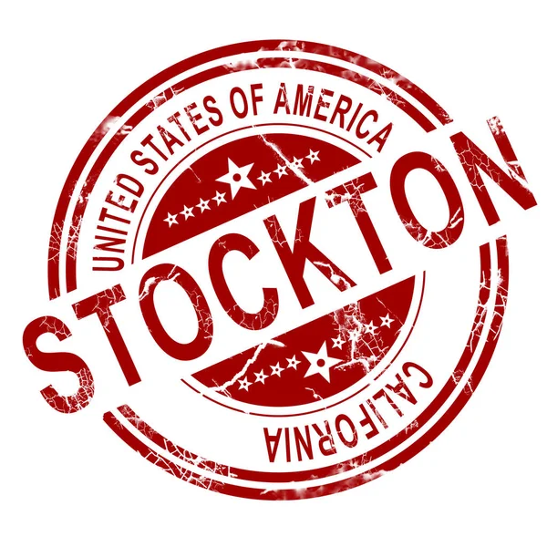 Stockton Červené Razítko Bílým Pozadím Vykreslování Objektů — Stock fotografie