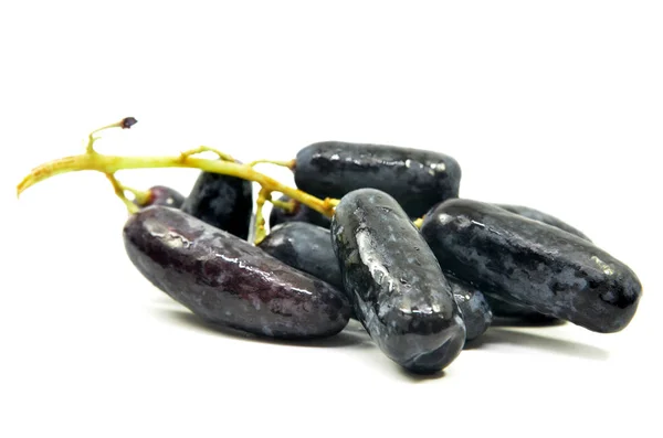 Sweet Black Sapphire Grapes White Background — Stock Photo, Image