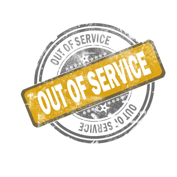 Out Service Yellow Vintage Stamp Rendering — Stock Photo, Image