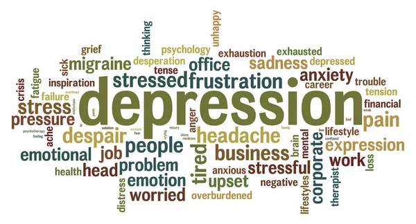 Depression Word Cloud White Background Rendering — Stock Photo, Image