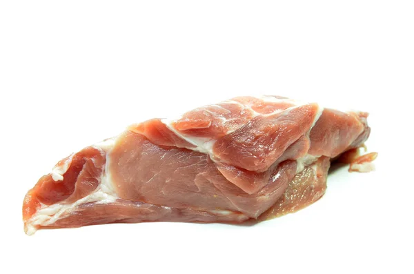 Gesneden Rauwe Varkensvlees Witte Achtergrond — Stockfoto