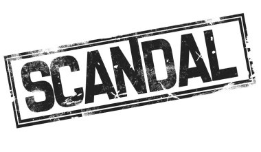 Skandalı kelime siyah çerçeve, 3d render ile